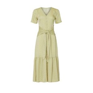 Love, Whit by Whitney Port Citron Dot Tie Waist Dress Size Small